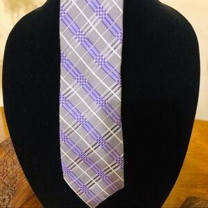 Pronto Uomo Platinum Narrow Tie Purple Stripe